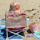 baby at the beach in the IZIMINI Amy baby chair v2 non-toxic polyester oxford fabric texture and material quality