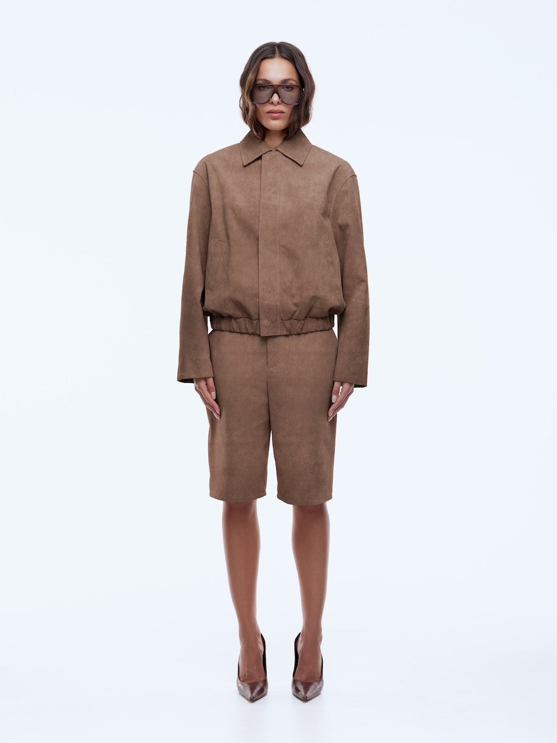 Ana Suede Bomber Toffee by Ena Pelly