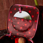 Water-resistant cosmetic case with top handle perfect for travel and daily use