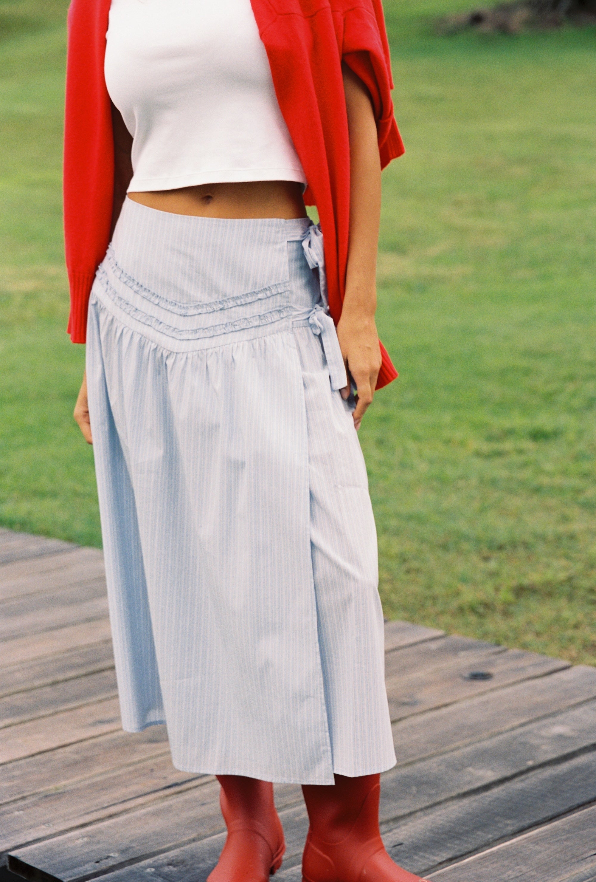 Annika Midi Skirt - Stripe by Juni