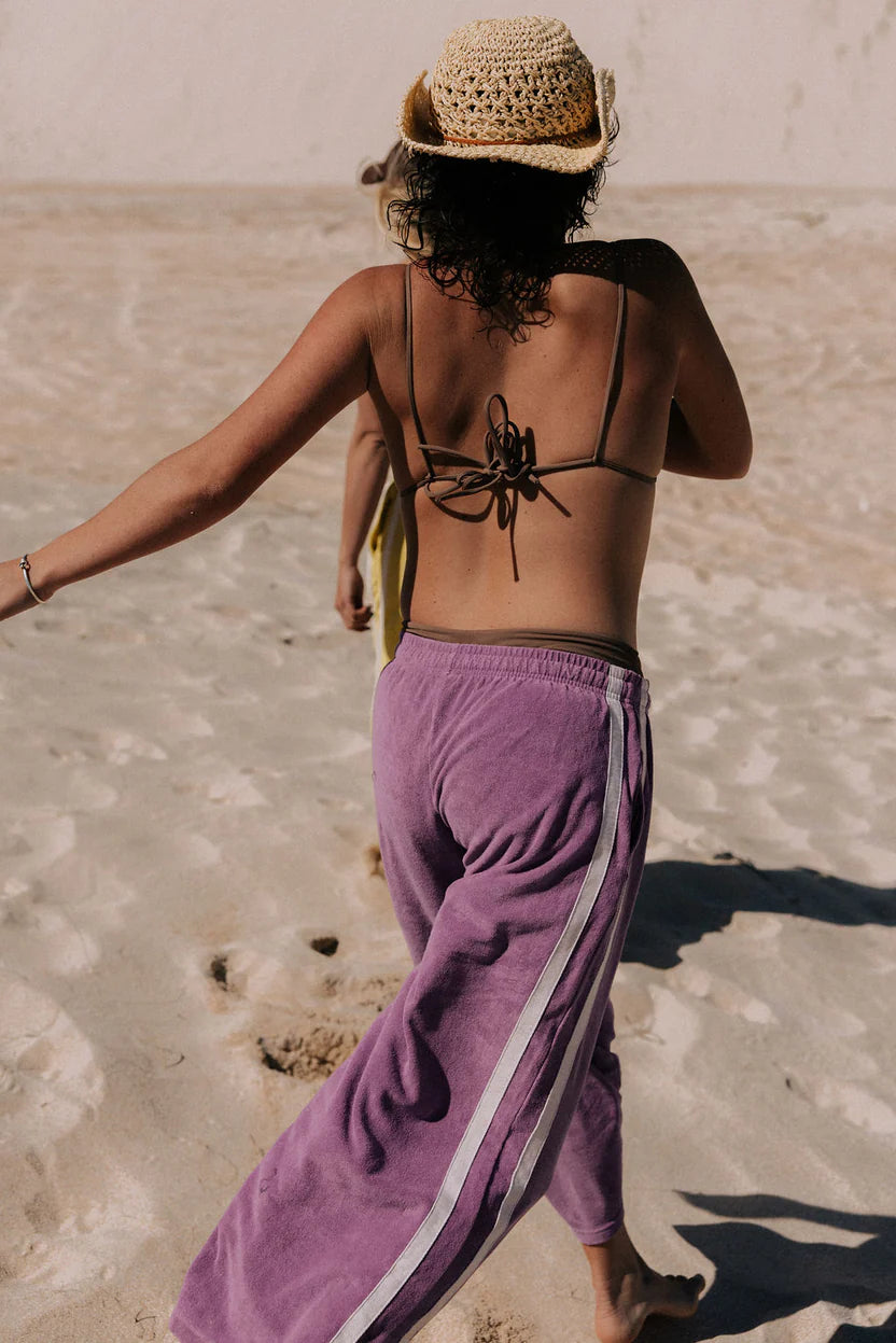 Purple Terry Toweling Shorts by Atmosea