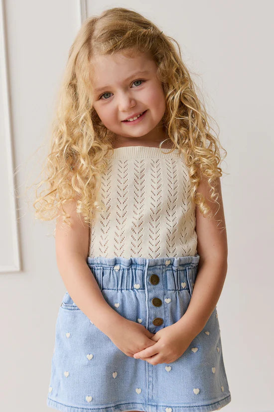 Cream 100% cotton knit jumper for kids by Jamie Kay