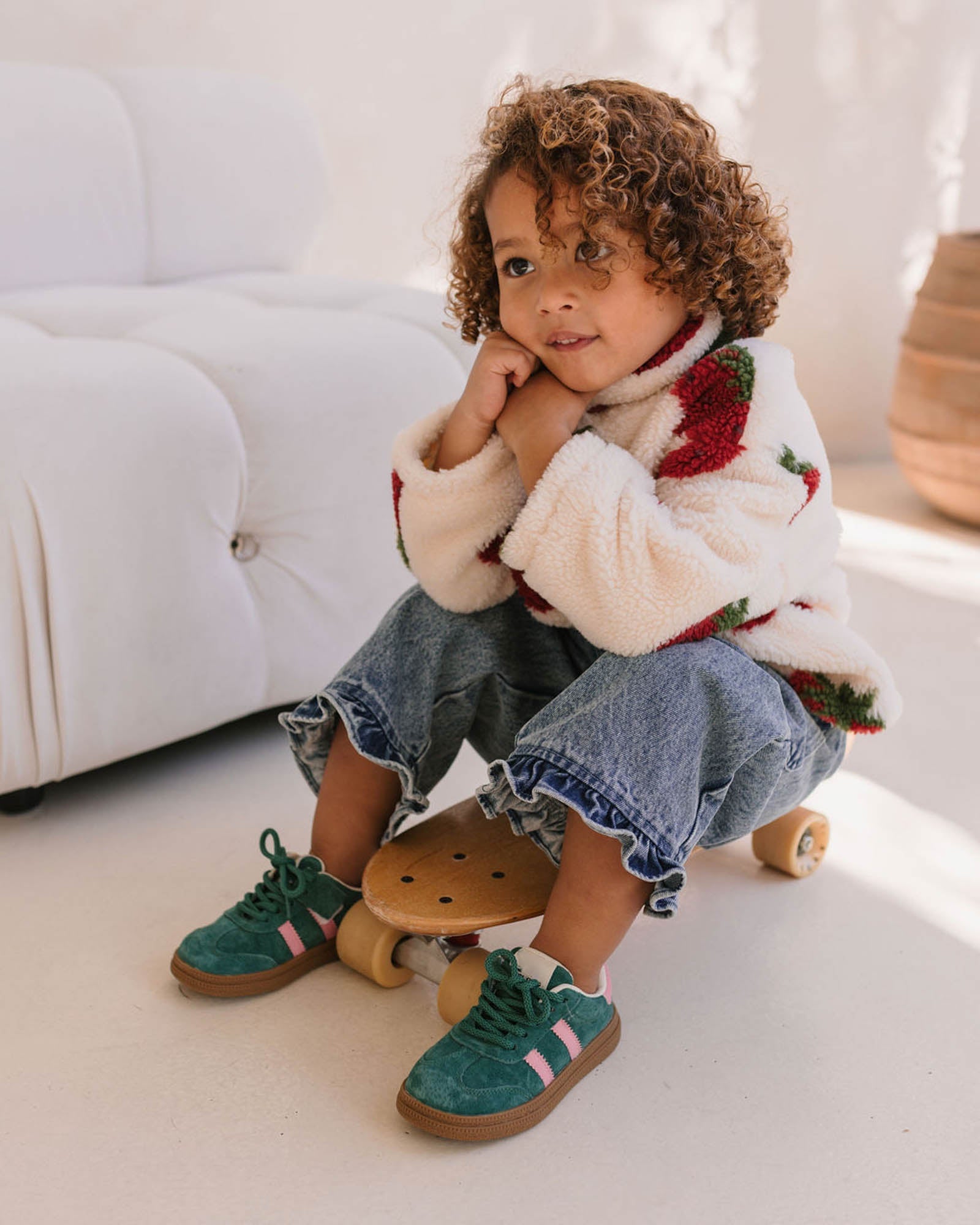 Kid in the Aspen Jacket - Strawberry Cream | Walnut