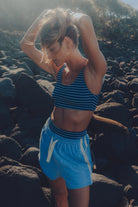 Terry towelling short in cloud blue