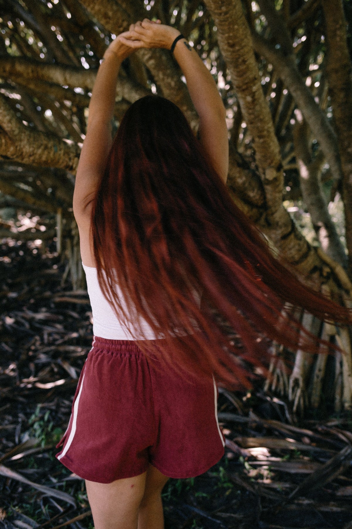 terry towelling short in berry