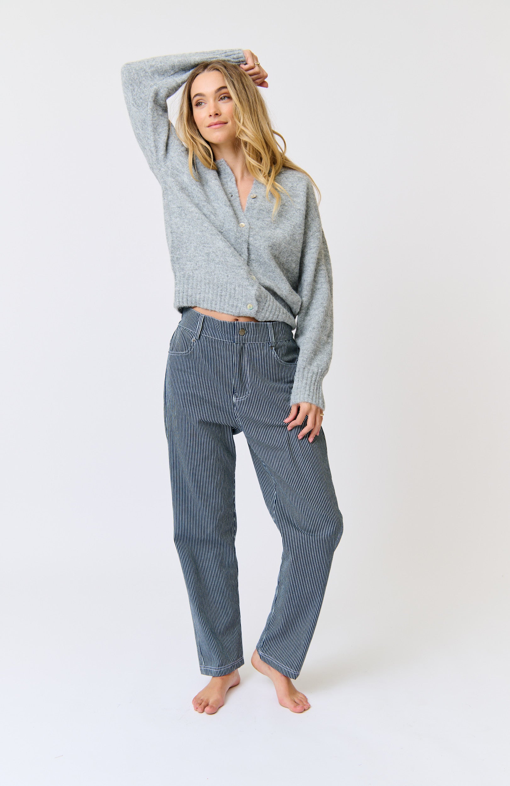 Grey cropped cardigan from Cartel & Willow