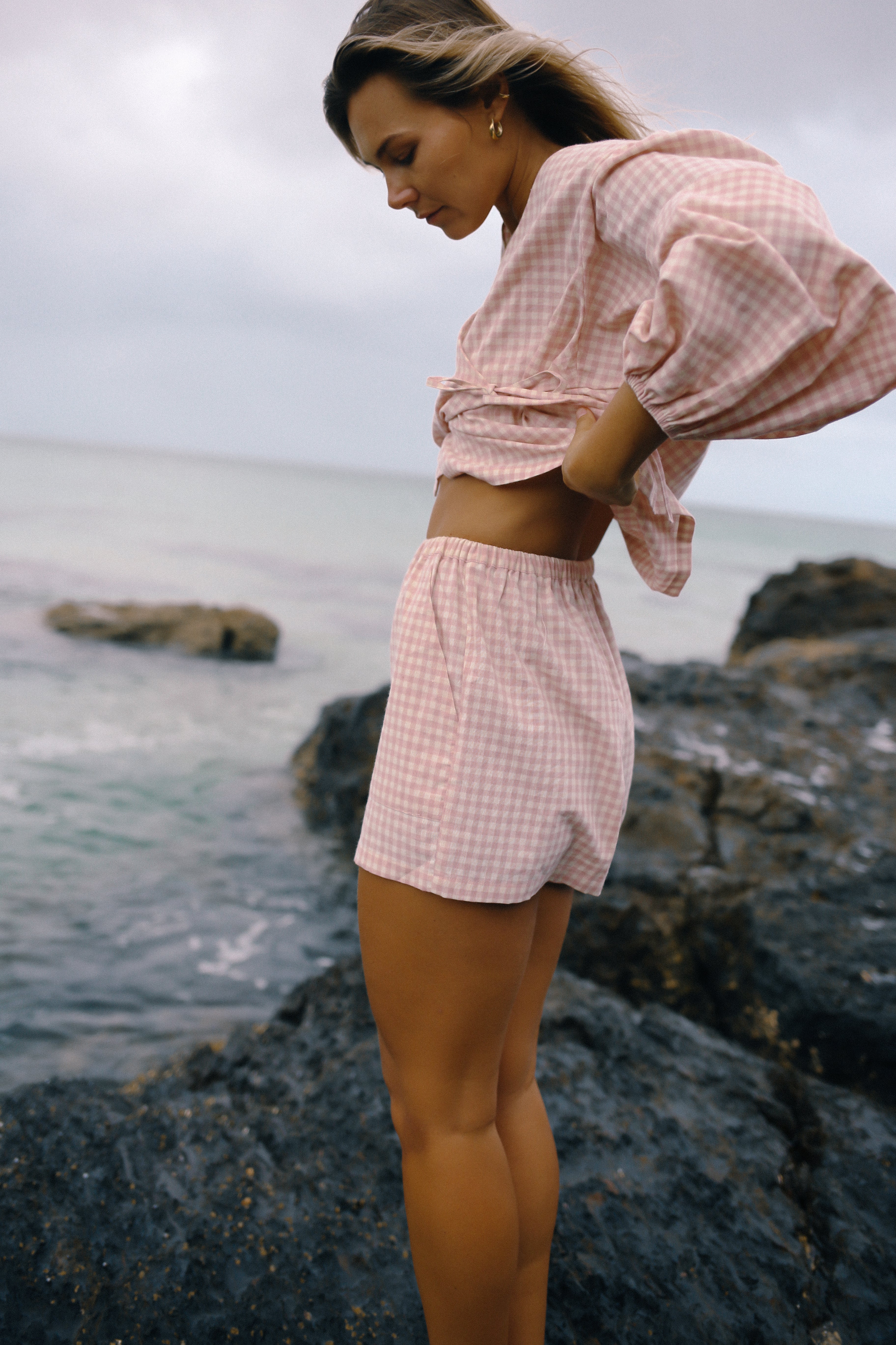 Ava Short Pink Gingham by The Bare Road 
