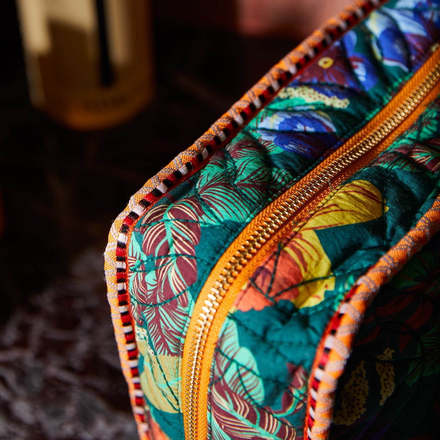 Babette Vanity Bag by Sage & Clare quilted organic cotton makeup organizer