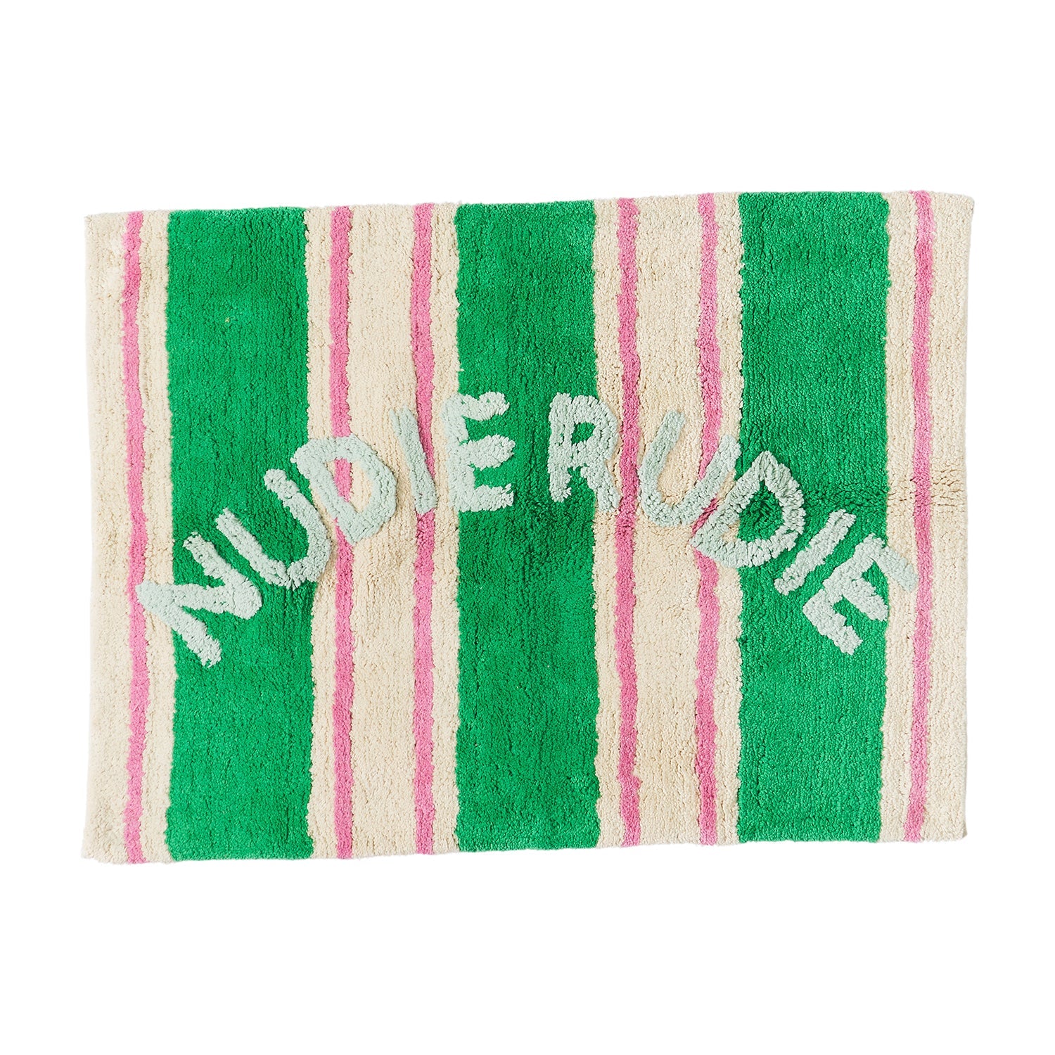 Ballico Nudie Rudie bath mat from Sage & Clare in pink and green