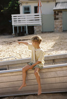 boy wearing Banjo Short – Green Check by Juni