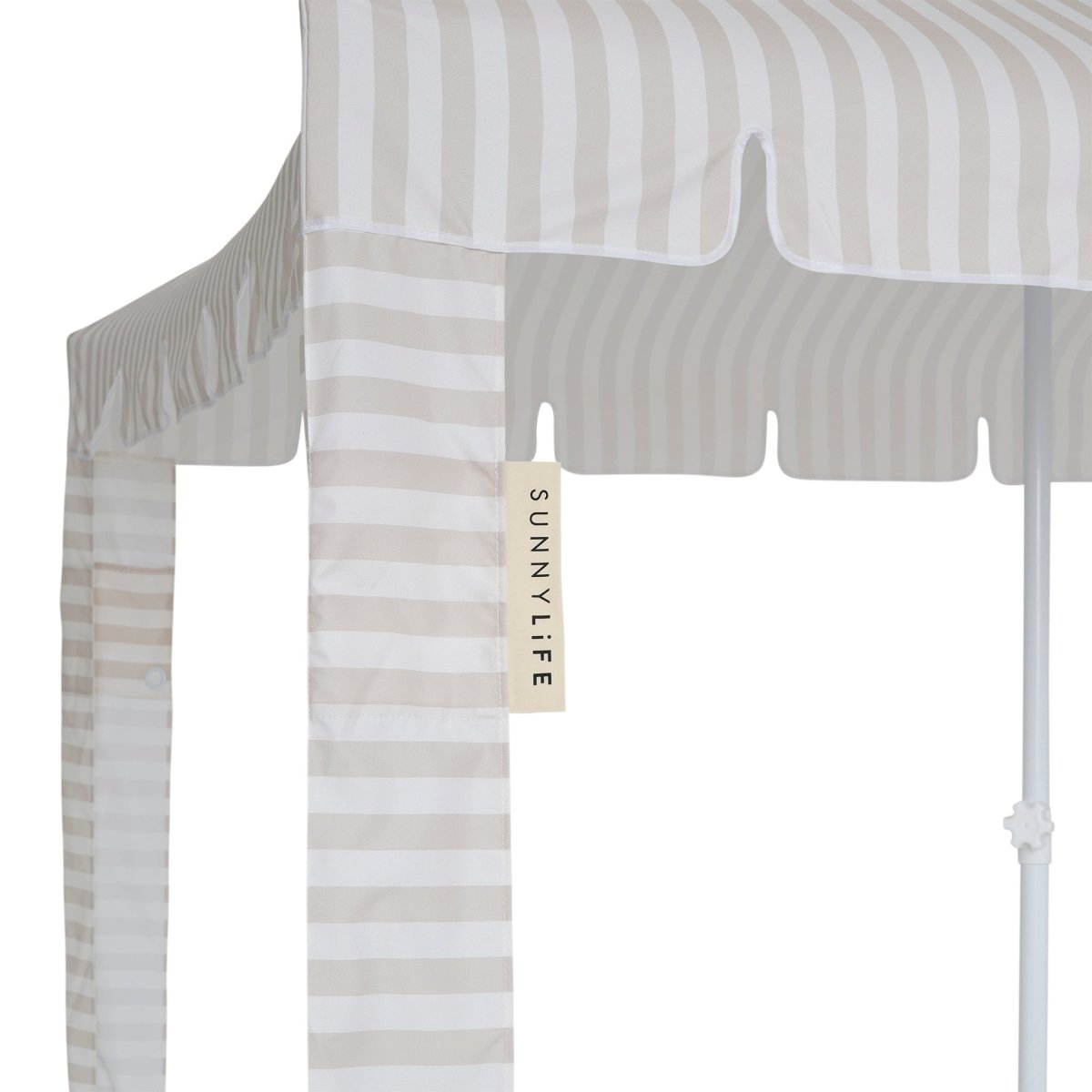 Sunnylife beach cabana providing spacious shade coverage for multiple people on beach