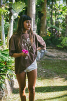 Lady outside wearing Beach Pj Short - Pointelle Cream | Atmosea