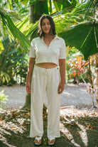 Beach Pj Pant - Pointelle Cream | Atmosea
