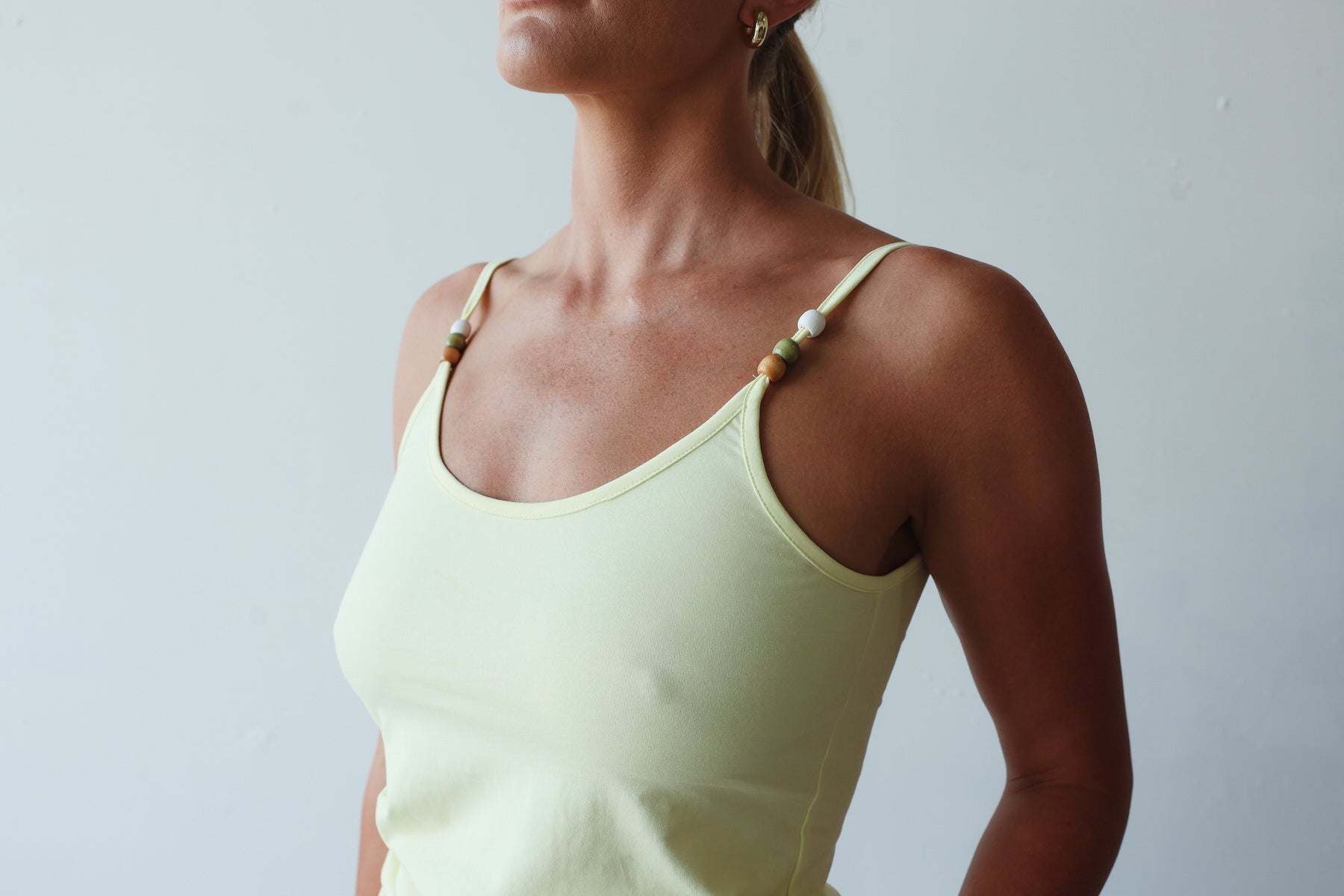 strap details - Bead Tank - Pale Yellow by By Billie