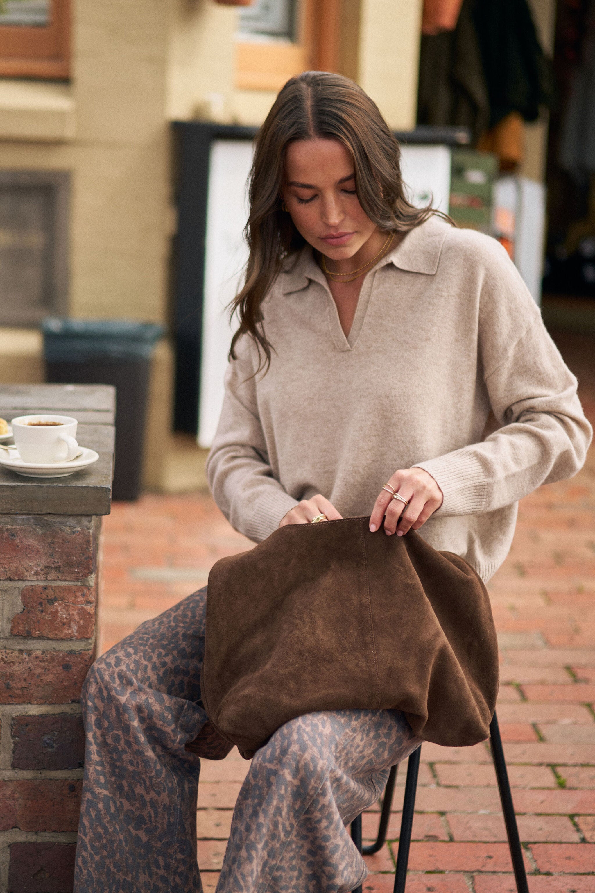 Bec Knit Collared Pullover - Oat Marle by Ceres Life