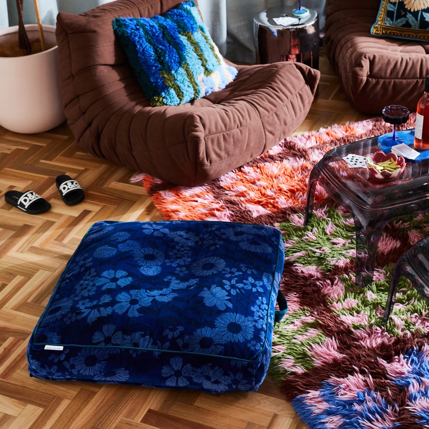 Bernanda Velvet Floor Cushion by 