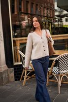 Grey alpaca knit cardigan by Ceres Life