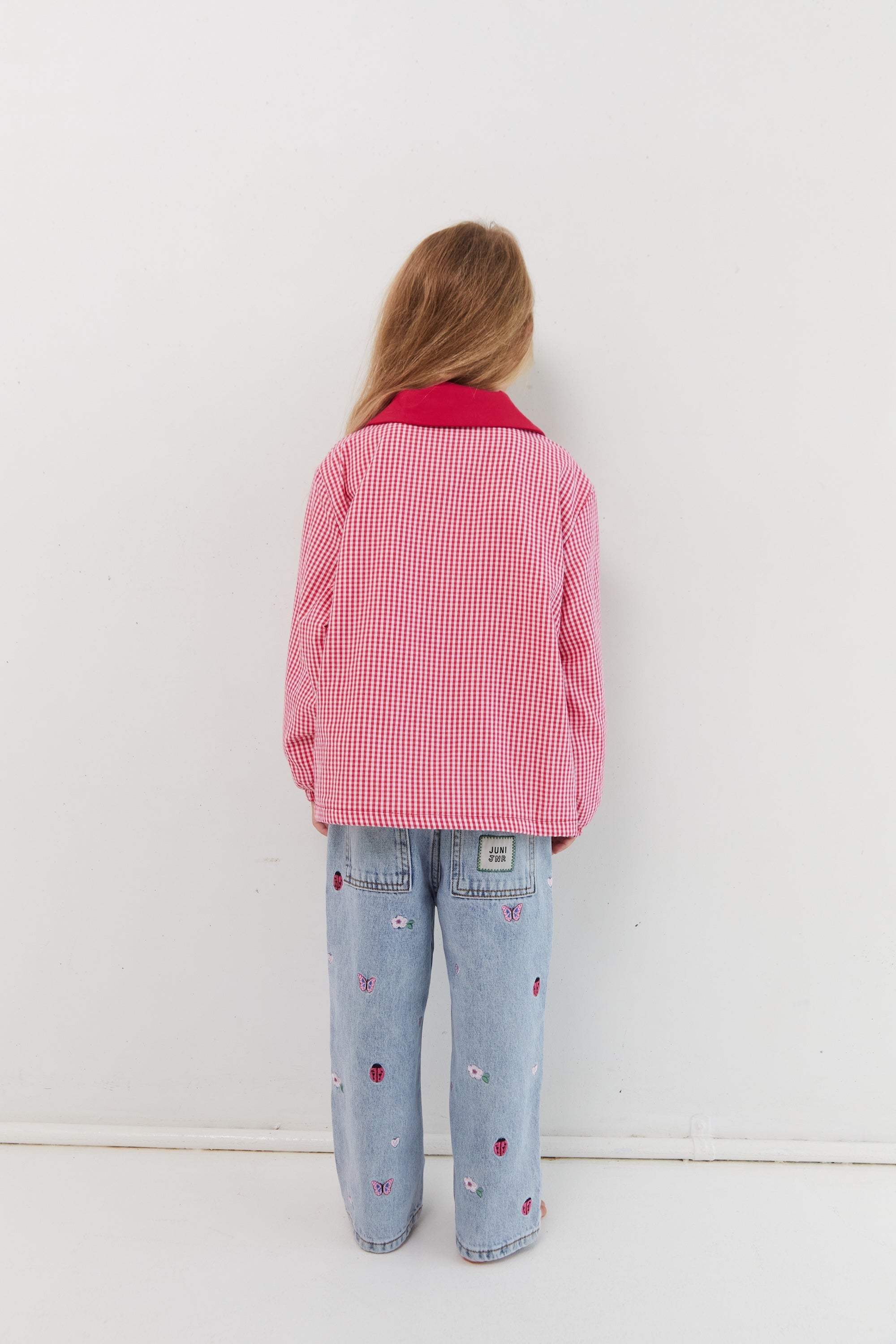 Shop Juni Blair Garden embroidered cotton denim jeans