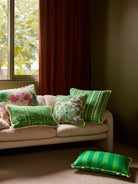 bonnie and neil bright green floral cushion