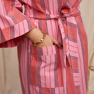pocket detail of Brigitte Cotton Bath Robe - Scarlet by Sage & Clare