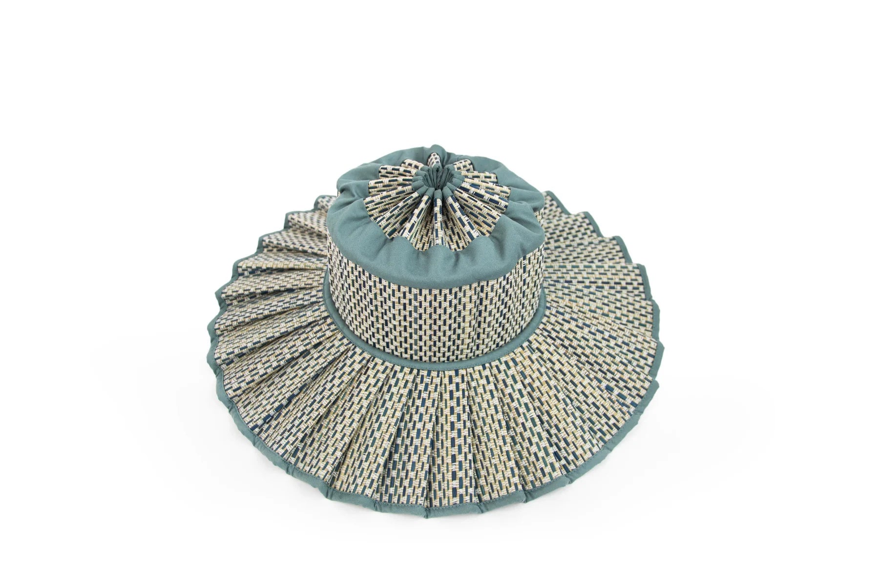 Burano Capri Hat Lorna Murray blue grass pleated hat