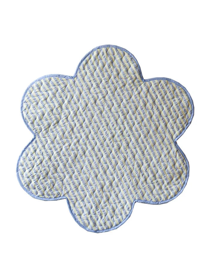 Butter Blue Seersucker Playmat by Mosey Me