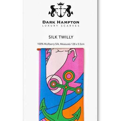 The Button Silk Twilly by Dark Hampton packaging