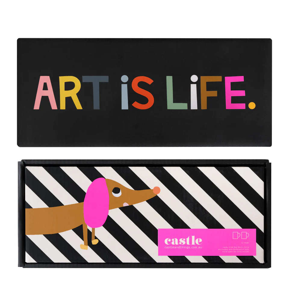 Art is life mug set presentation box by castle 