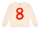 Cream cotton fleece lined sweater from Castle with number 8 on front