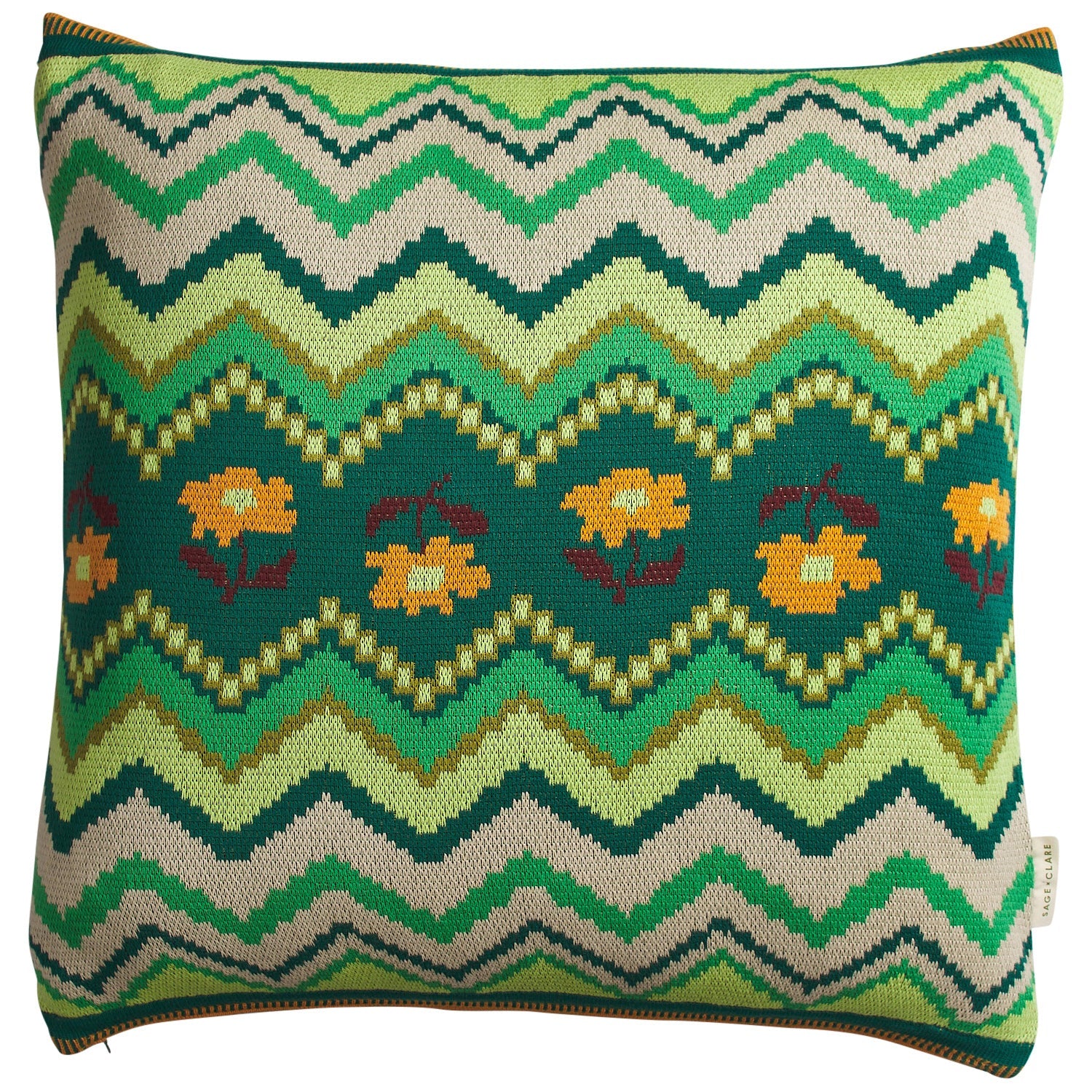 Calina Knit Cushion - Verdant by Sage & Clare