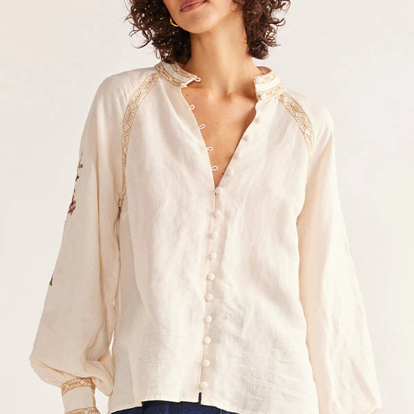 Camile Blouse in Ivory by Mos the label