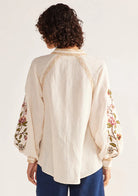 Camille Blouse by Mos The Label, back view of model wearing Camille Blouse