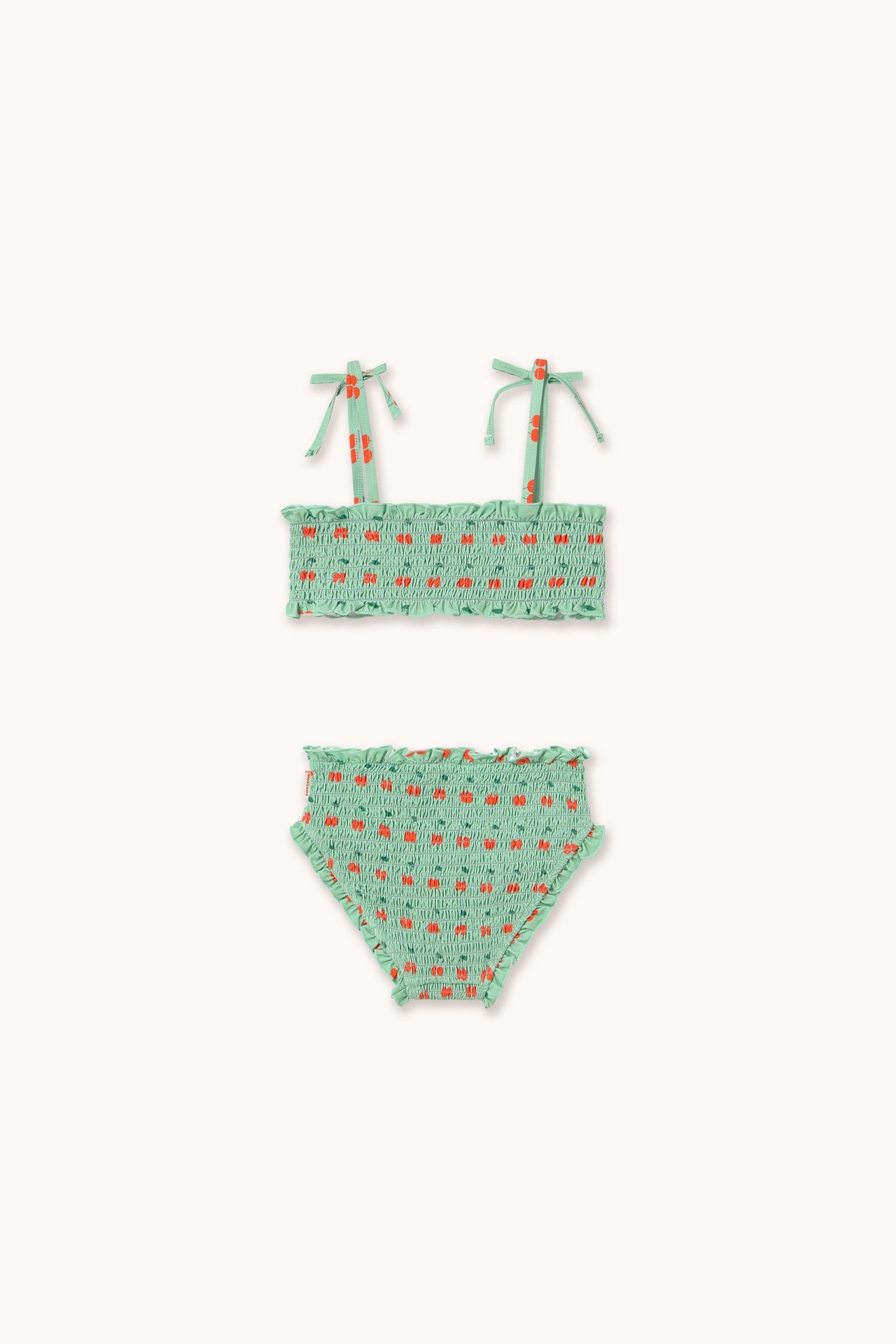 Back view of the Cherries Smock Swim Set | Tiny Cottons