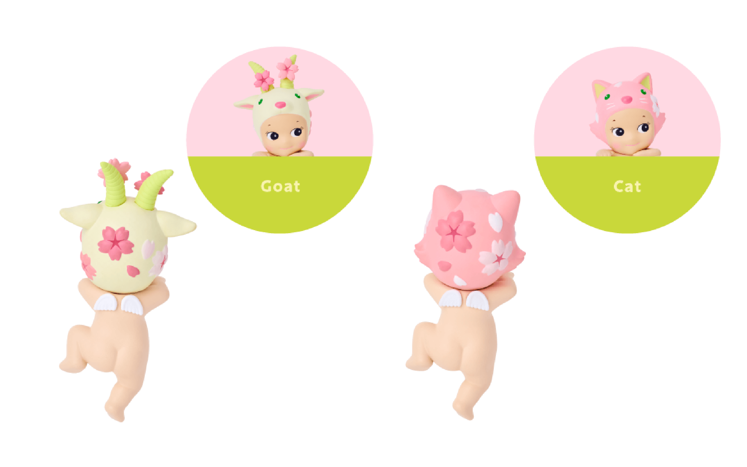 Sonny Angel Hippers - Cherry Blossom Goat & Cat