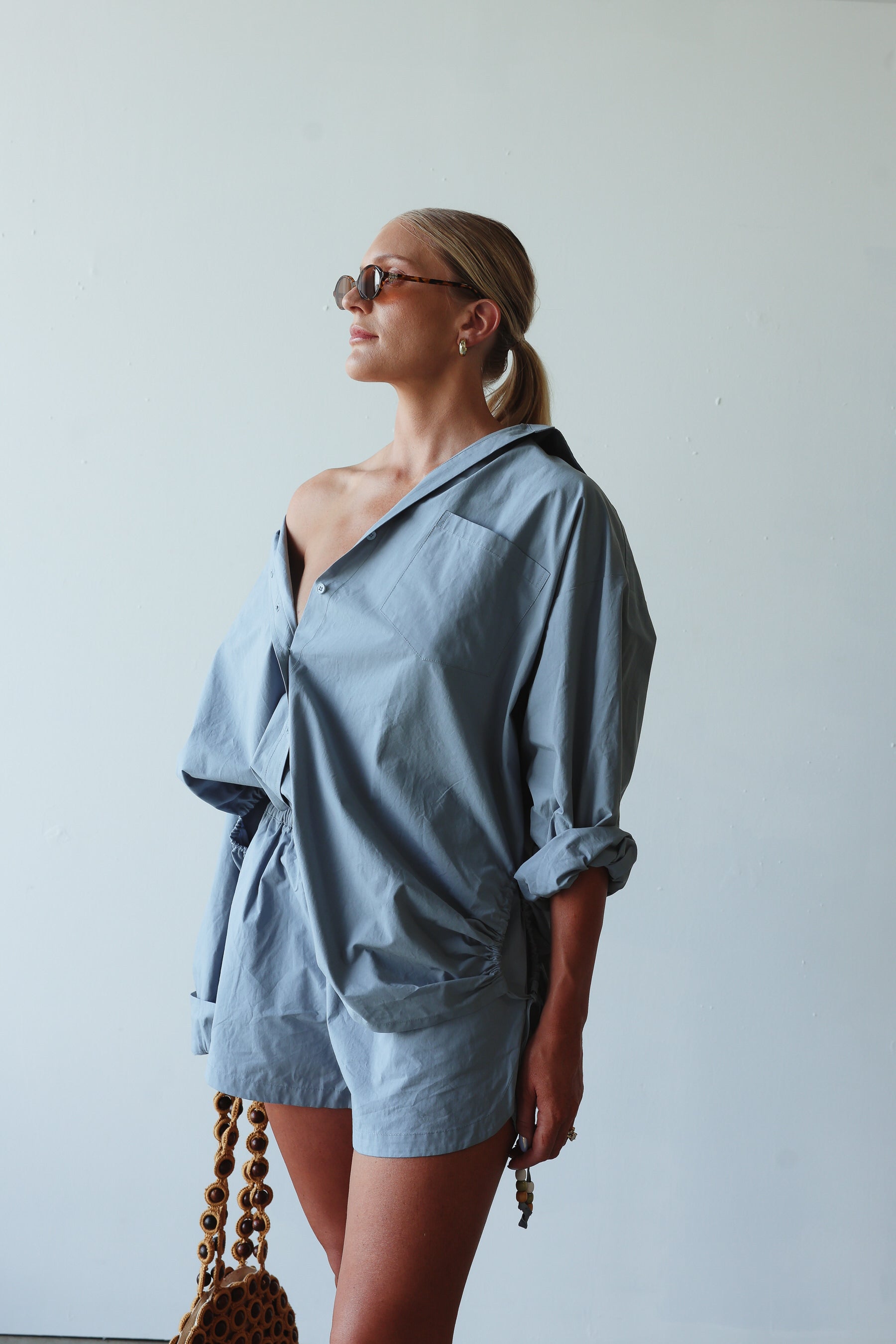Chloe Cotton Short - Cornflower blue by By Billie