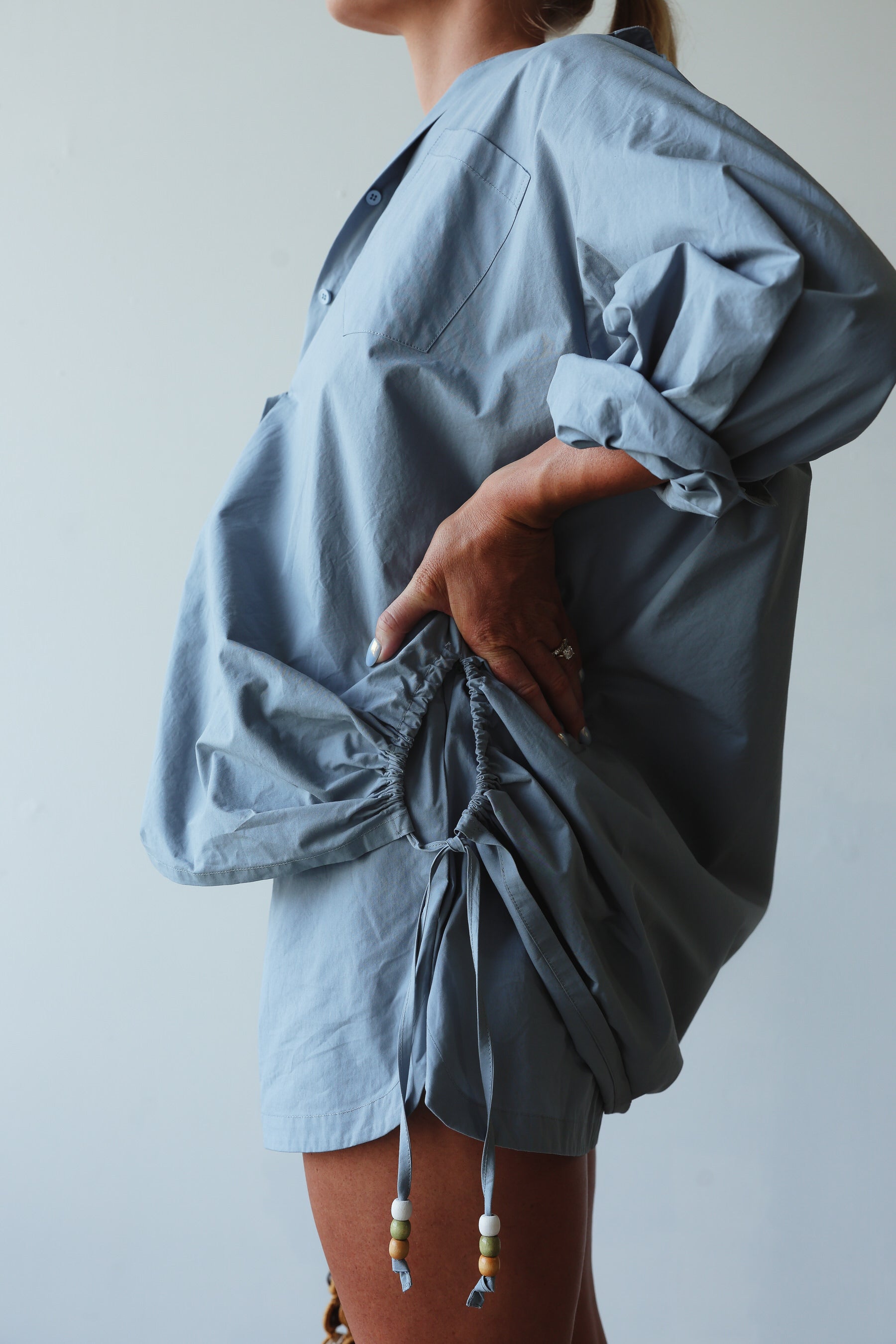 Chloe Cotton Short - Cornflower blue by By Billie