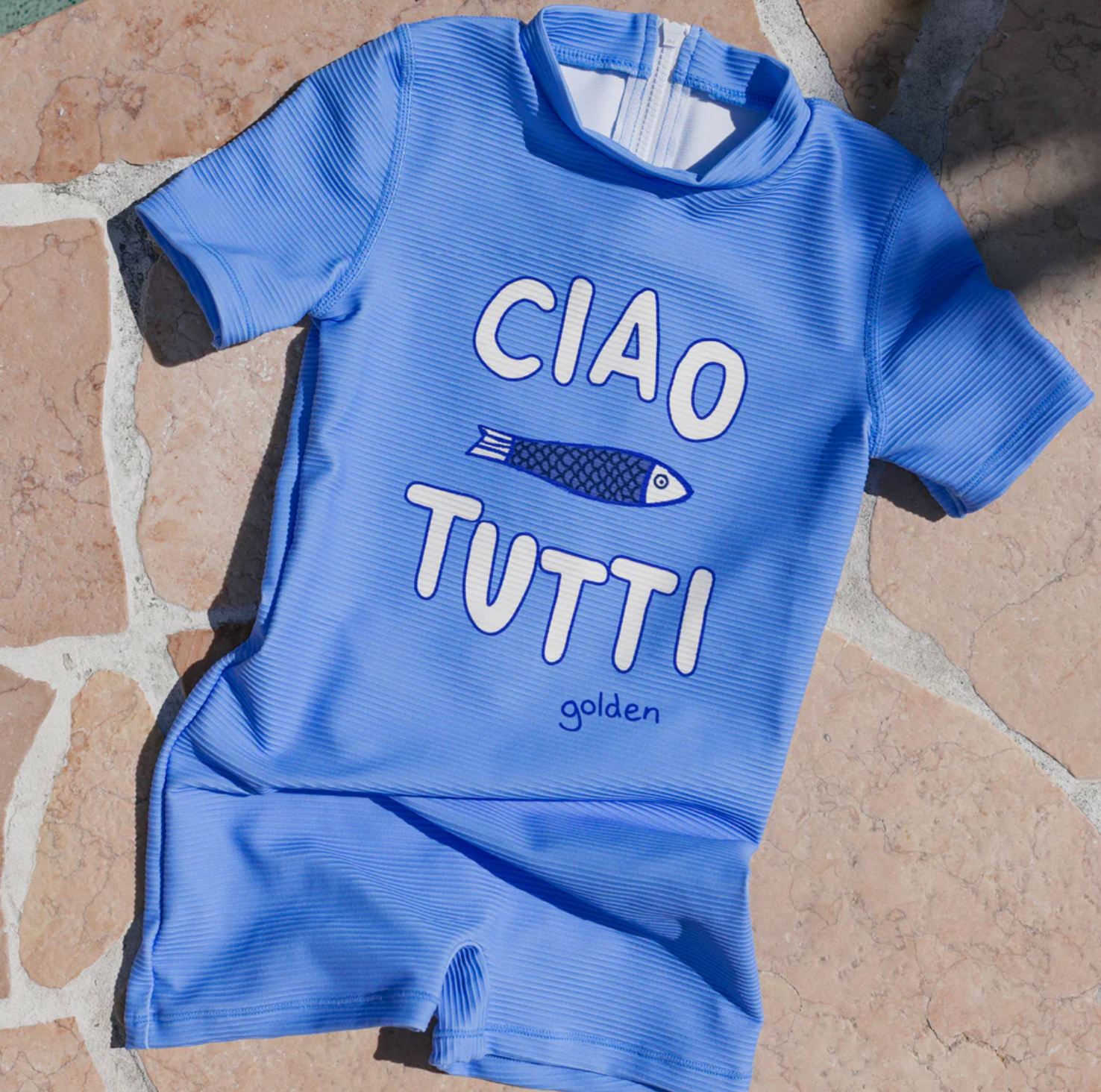 Ciao Tutti Pesci One Piece Swim - Pool Blue | Golden Children