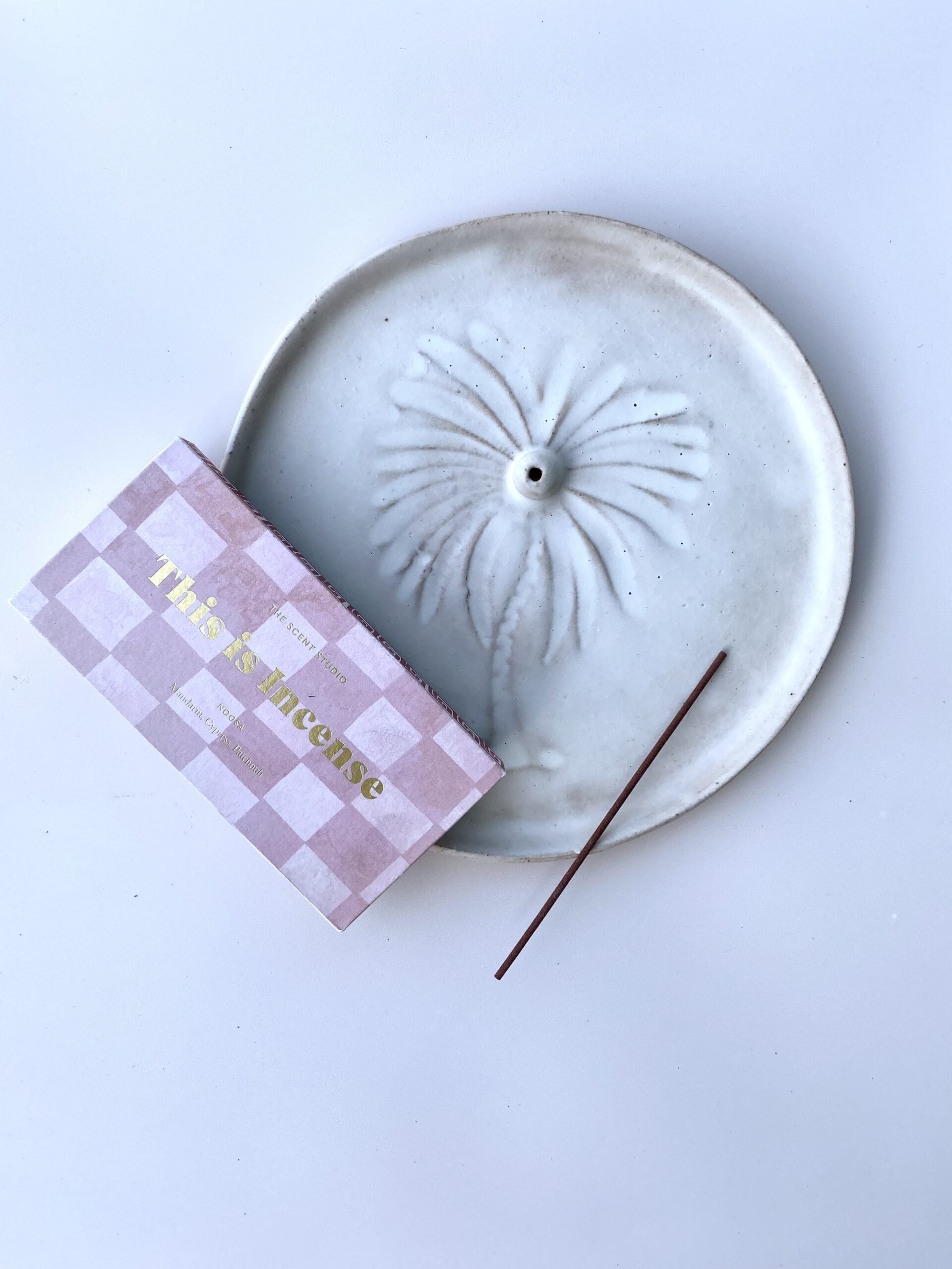 Palm tree incense plate by Clay Society