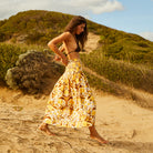 model walking in the Clementine Maxi Skirt by Sage & Clare