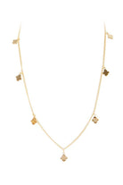 Gold necklace with clover charms by Fairley