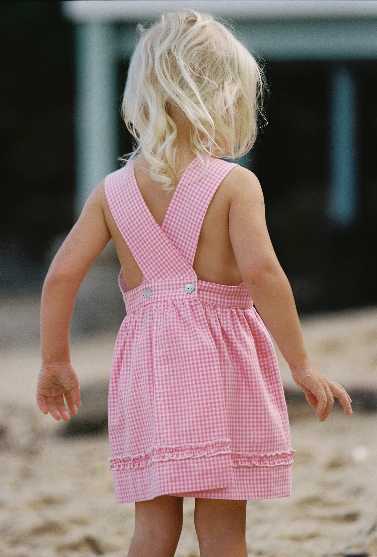 back details of Coco Dress – Strawberry Gingham by Juni