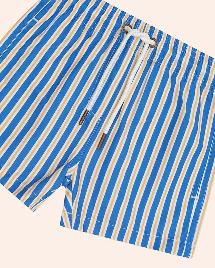 Close up of Collegiate Stripe Boardshort | Huxbaby