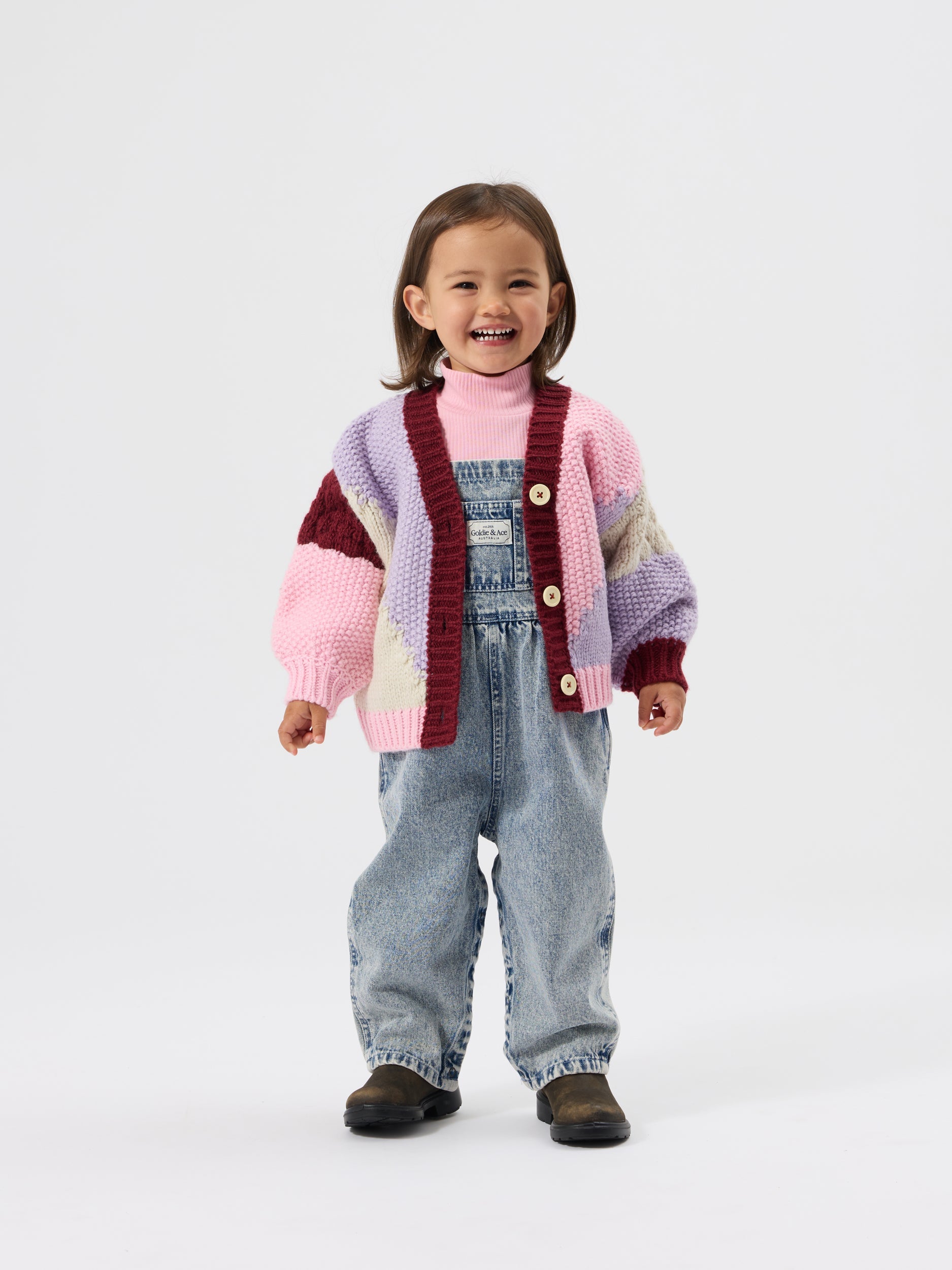 Colour Block Knit Cardigan Cute Kids | Goldie + Ace