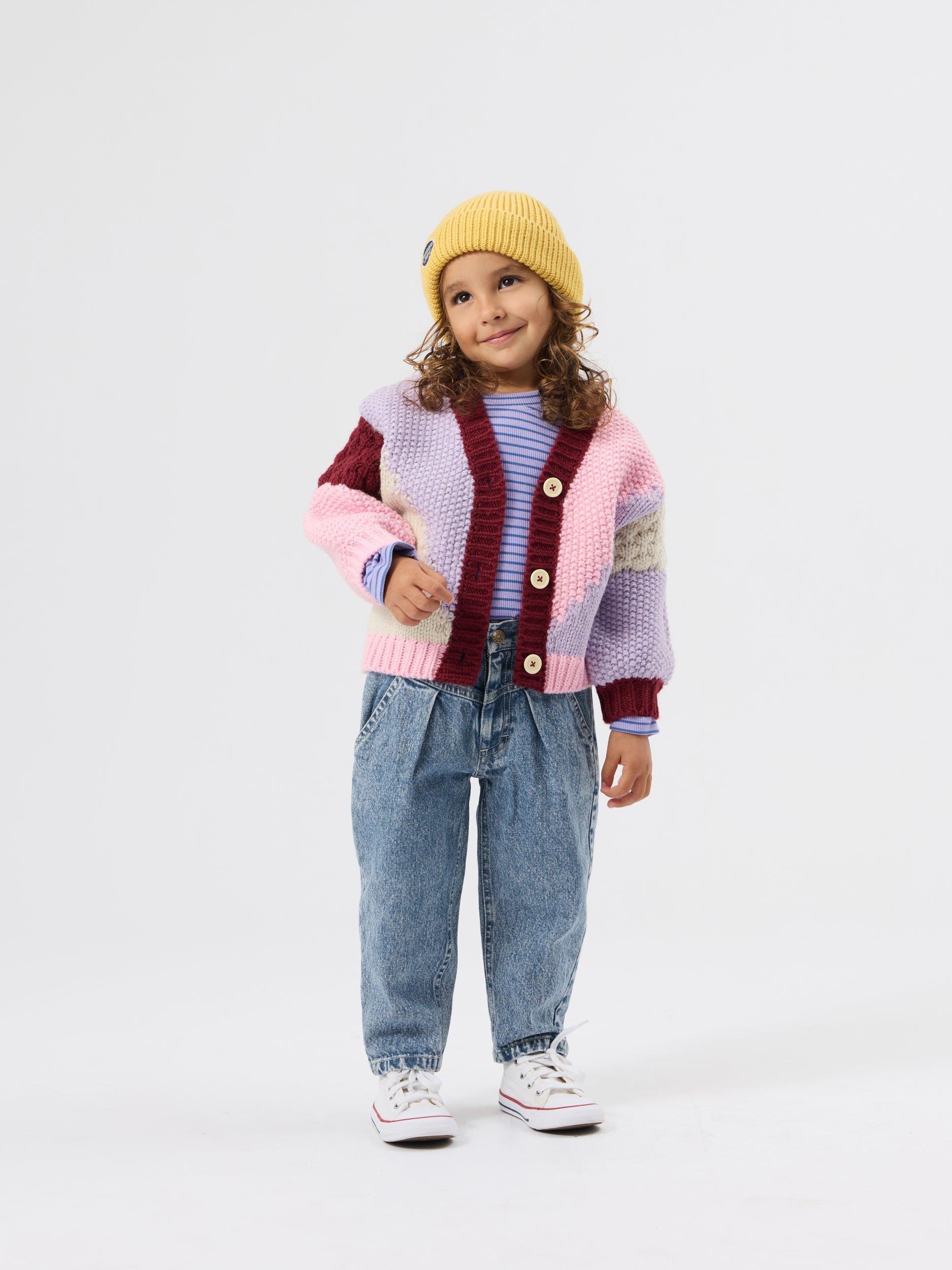 Colour Block Knit Cardigan Front| Goldie + Ace