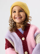 Colour Block Knit Cardigan Close Up by Goldie + Ace
