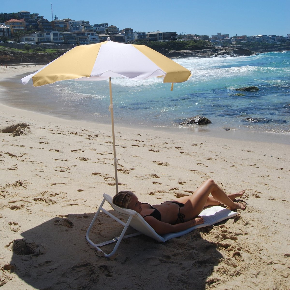 Compact Beach Umbrella Butternut by Sunnylife portable sun shade with UPF50 protection
