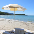 UPF50 polyester canopy fabric texture showing sun protection material on butternut umbrella