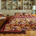 Pearl colored reversible bedcover displayed on modern bedroom setup