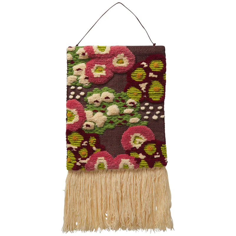 Sage & Clare wall hanging with pink and green colours