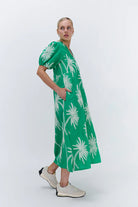 Green palm tree dress by Kireina